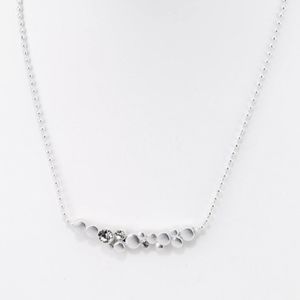 Silver-Tone Studded Bar Pendant Necklace